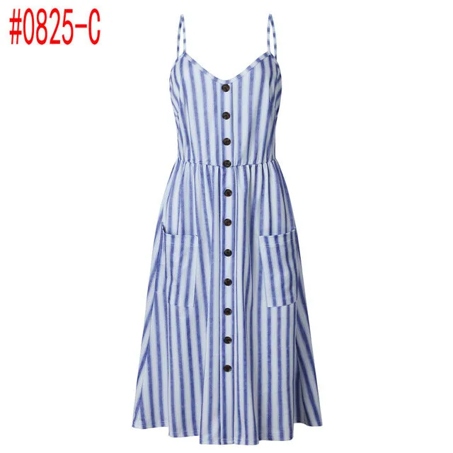 Summer Women Dress Vintage Sexy Bohemian Floral Tunic Beach Dress