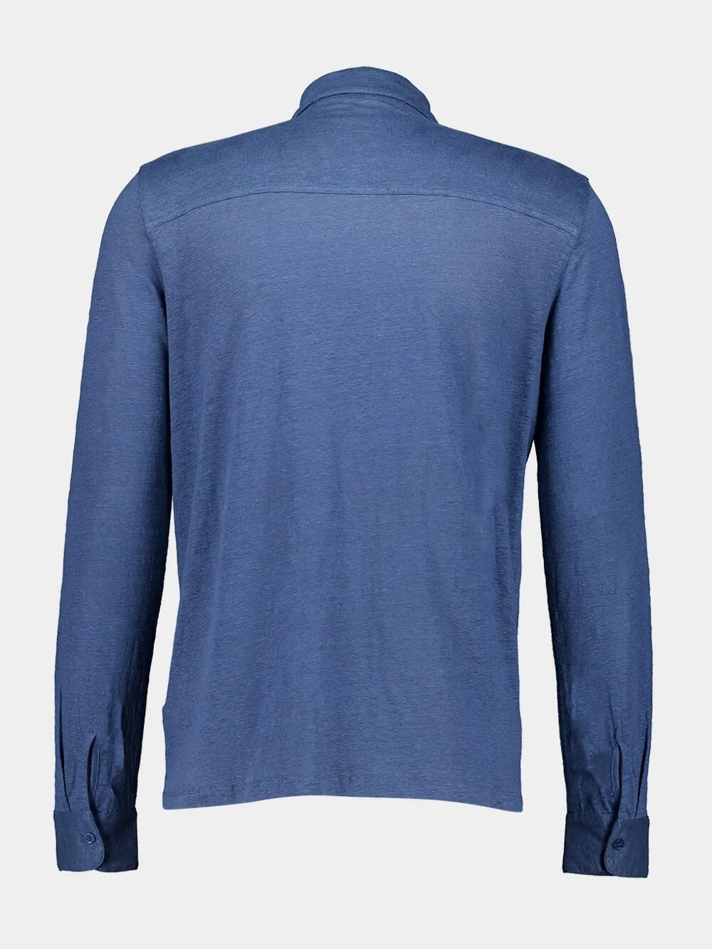 Taormina Blue Long-Sleeved Linen Shirt