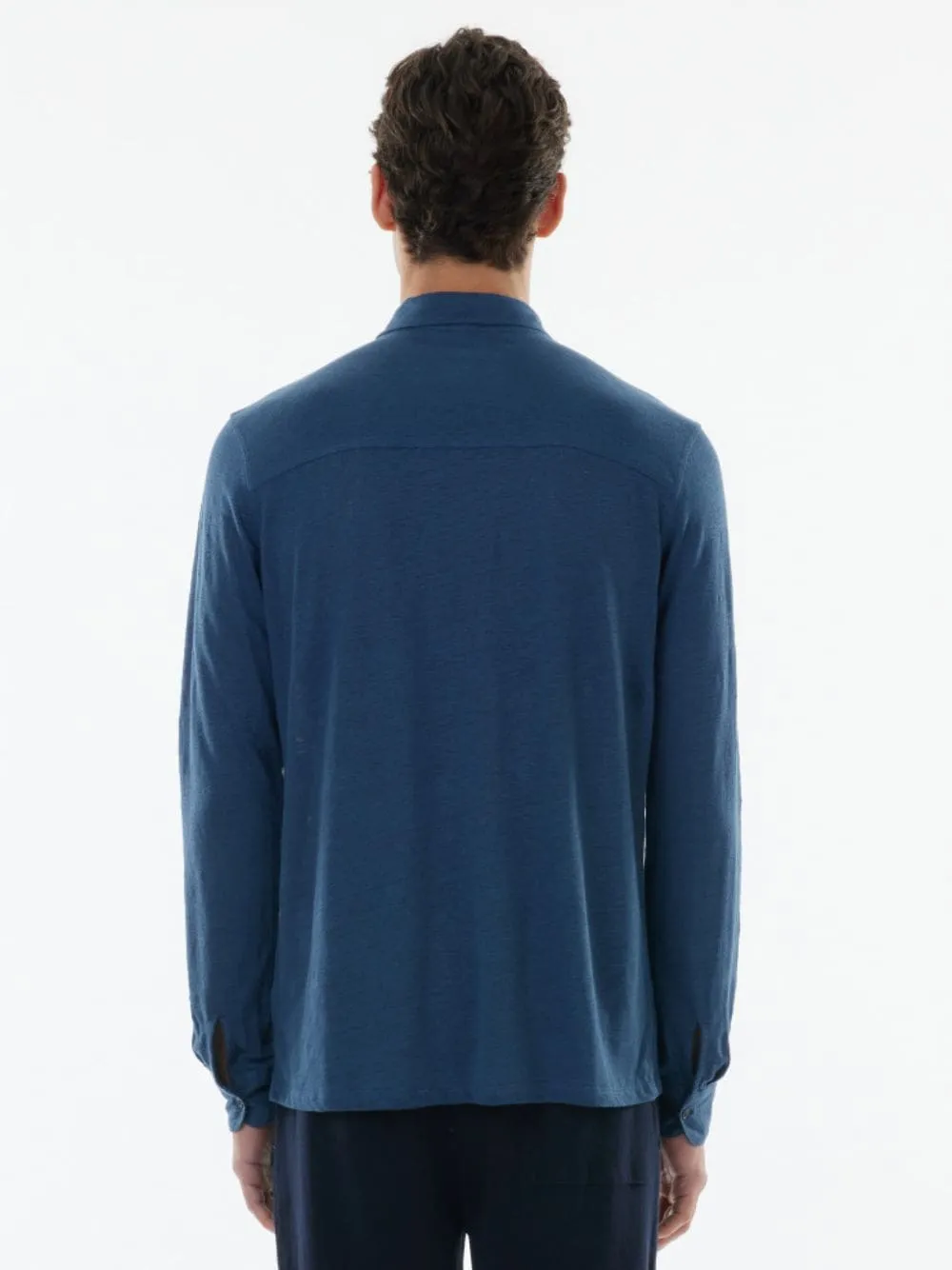 Taormina Blue Long-Sleeved Linen Shirt