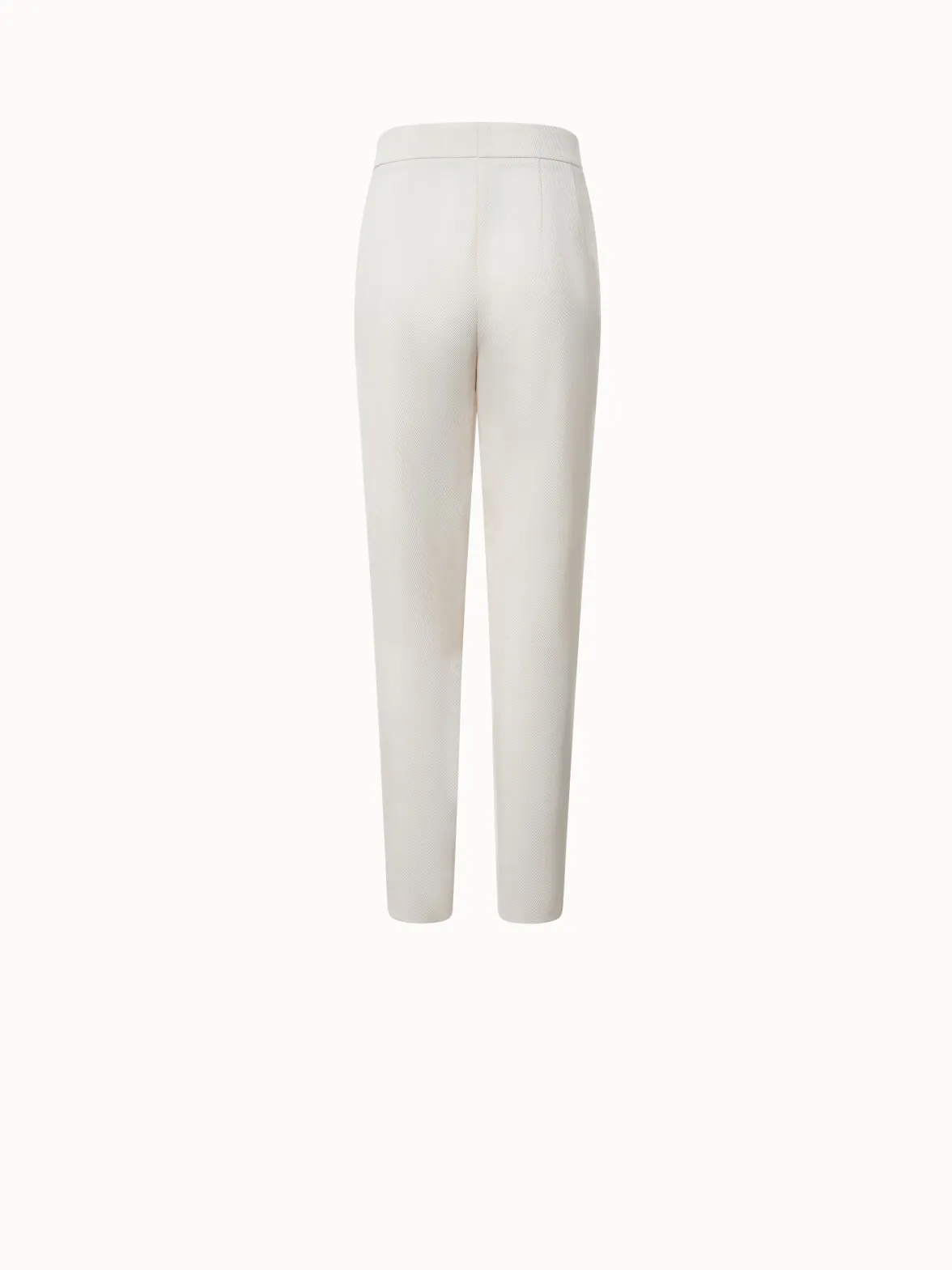 Tapered Pleated Wool Tricotine Slouchy Pants