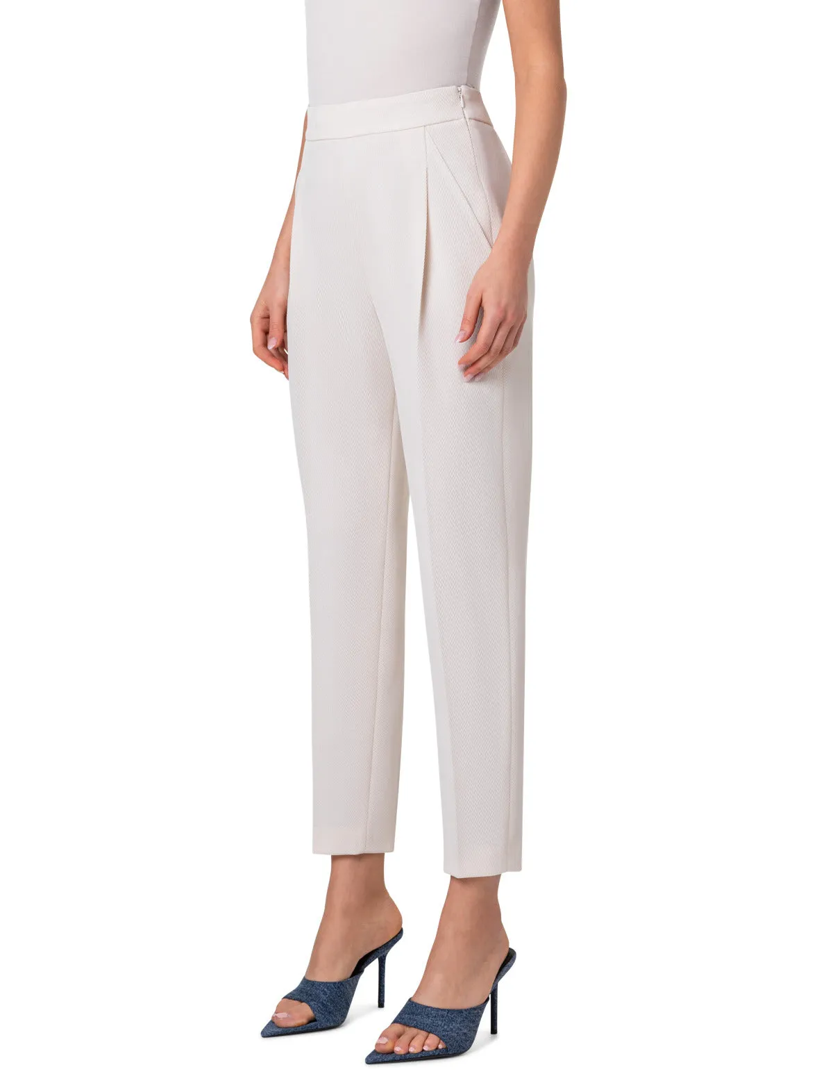 Tapered Pleated Wool Tricotine Slouchy Pants