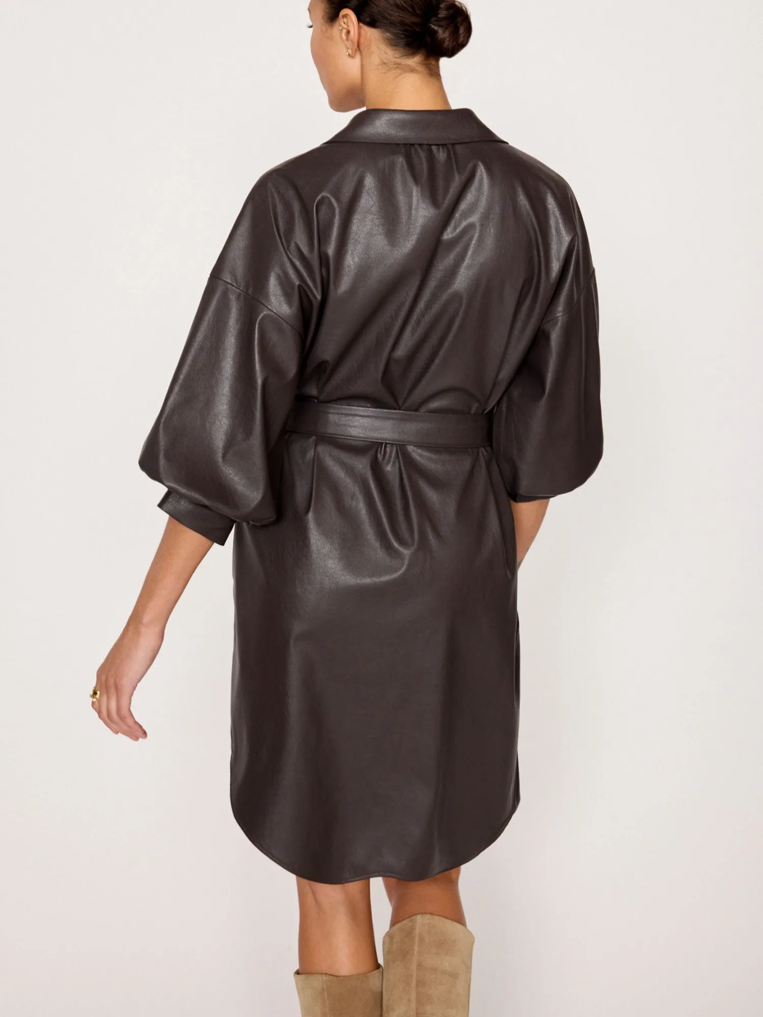The Kate Belted Vegan Leather Dress