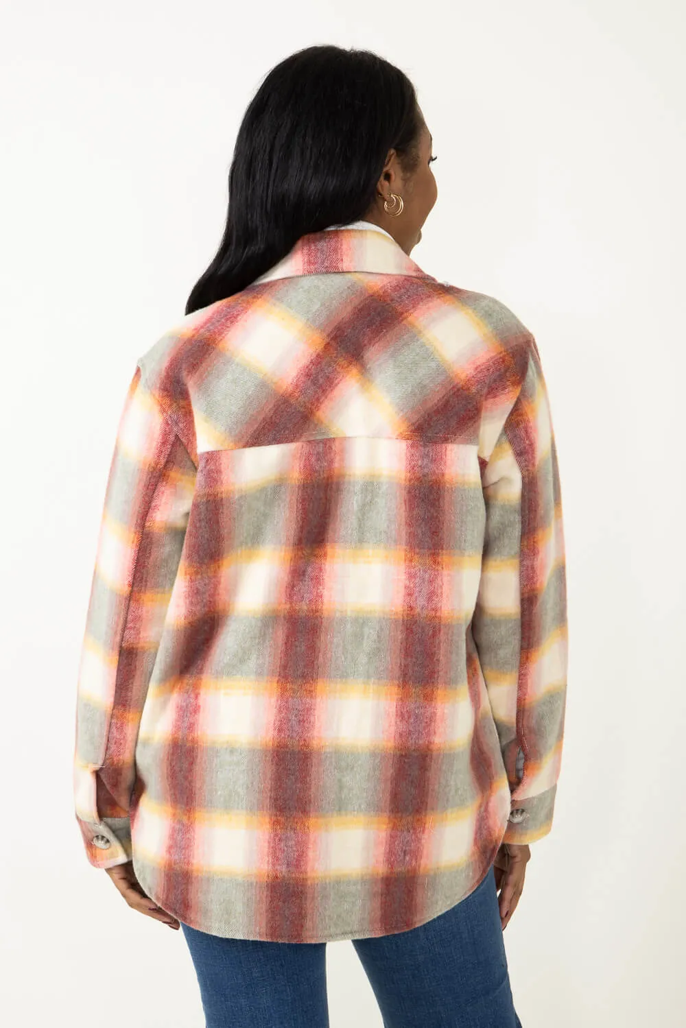 Thread & Supply Chandler Shacket for Women in Multi Red | J7711PTS-SUNSETPLAID