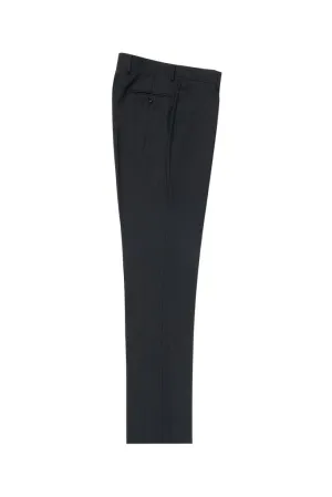 Tiglio Luxe Black Mini Pin-Stripe Flat Front, Pure Wool Modern Fit Dress Pants 2560 TIG1046