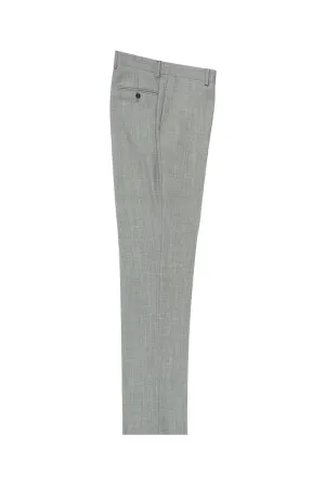 Tiglio Luxe Light Gray Birdseye Flat Front, Pure Wool Modern Fit Dress Pants 2560 TIG1018