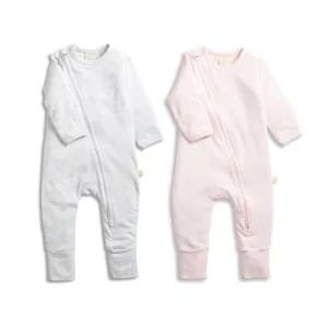 Tiny TwigAYR 2Pack Long Sleeve Zipsuit Soft Pink