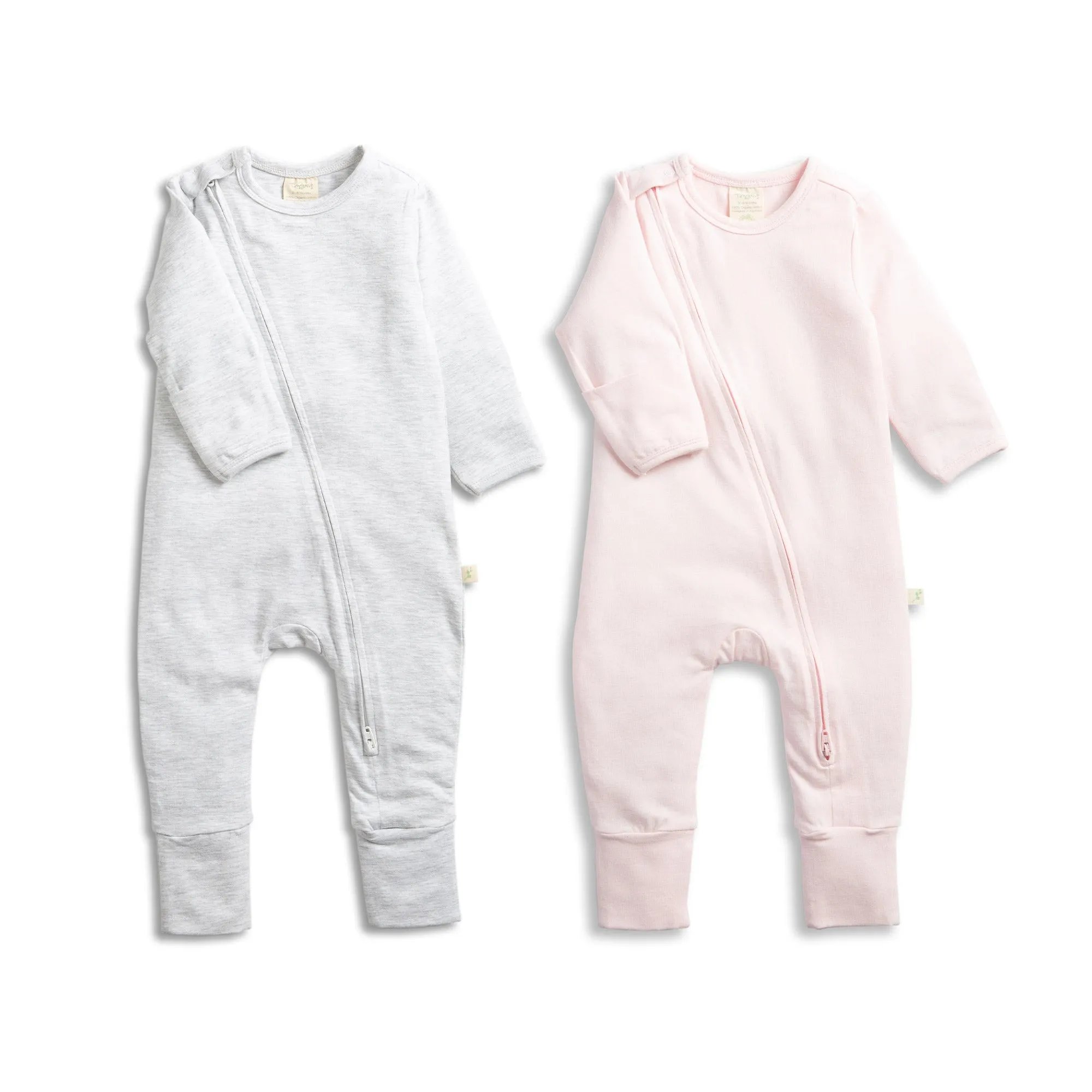 Tiny TwigAYR 2Pack Long Sleeve Zipsuit Soft Pink