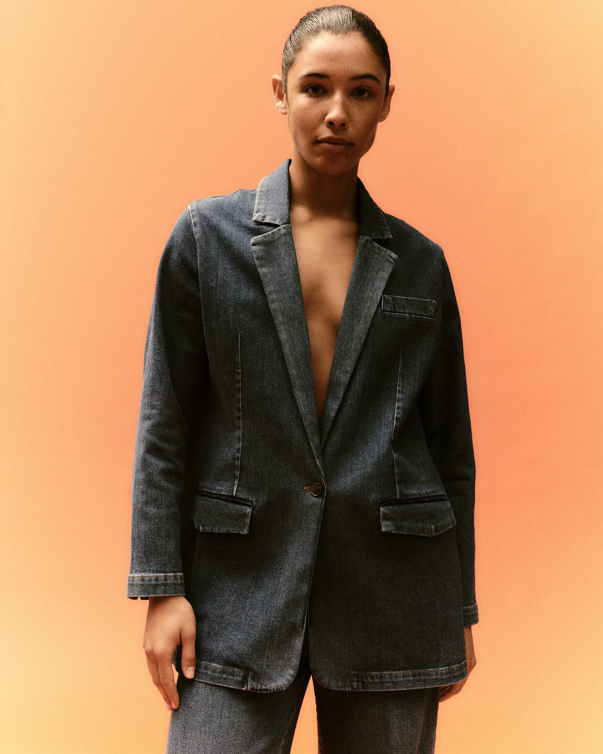 TMRW Ellen Oversize Blazer - Dark Iowa