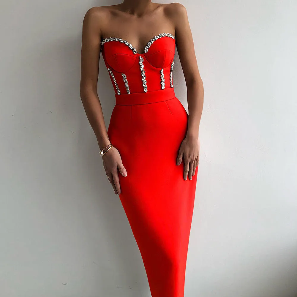 Tube Top Diamond Dresses