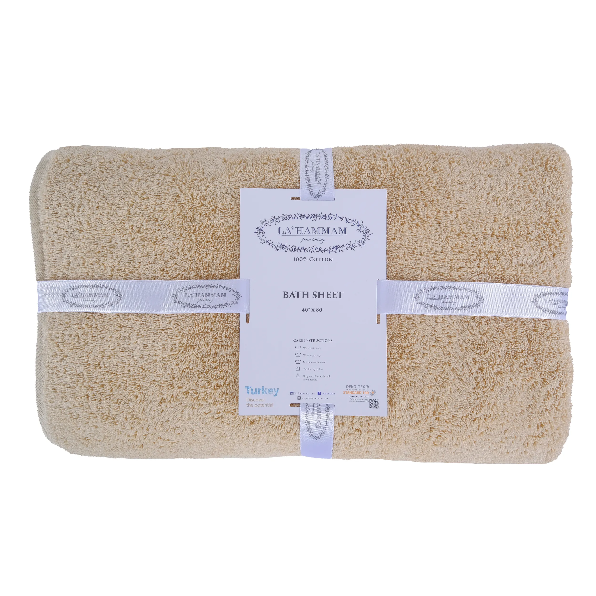 Turkish Cotton Bath Sheet Towel by La'Hammam