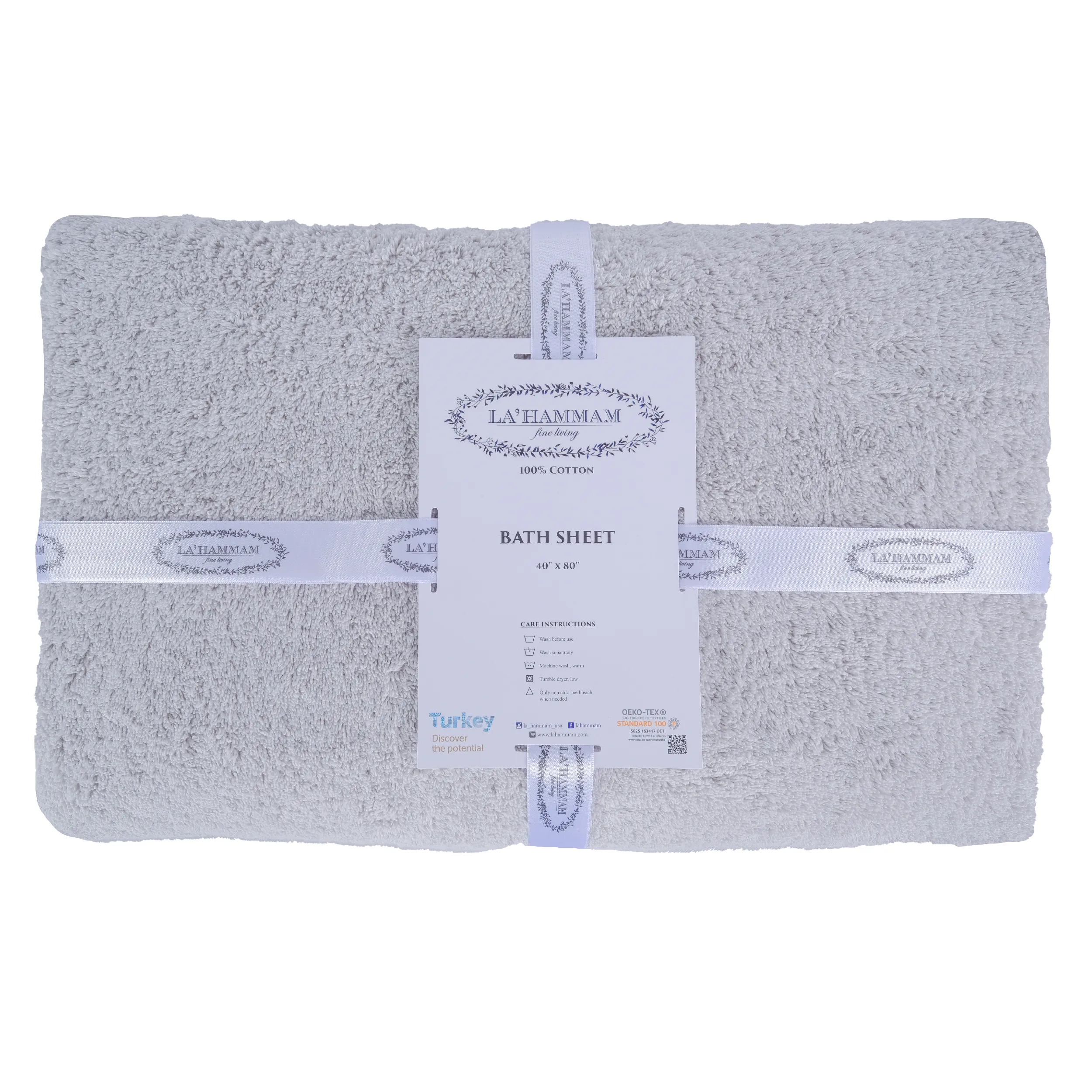 Turkish Cotton Bath Sheet Towel by La'Hammam