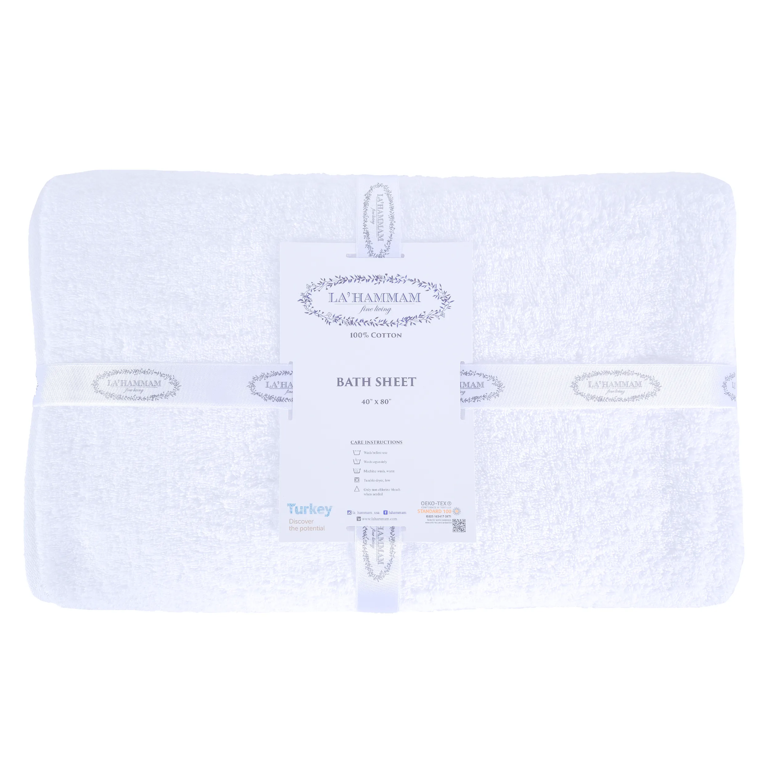 Turkish Cotton Bath Sheet Towel by La'Hammam
