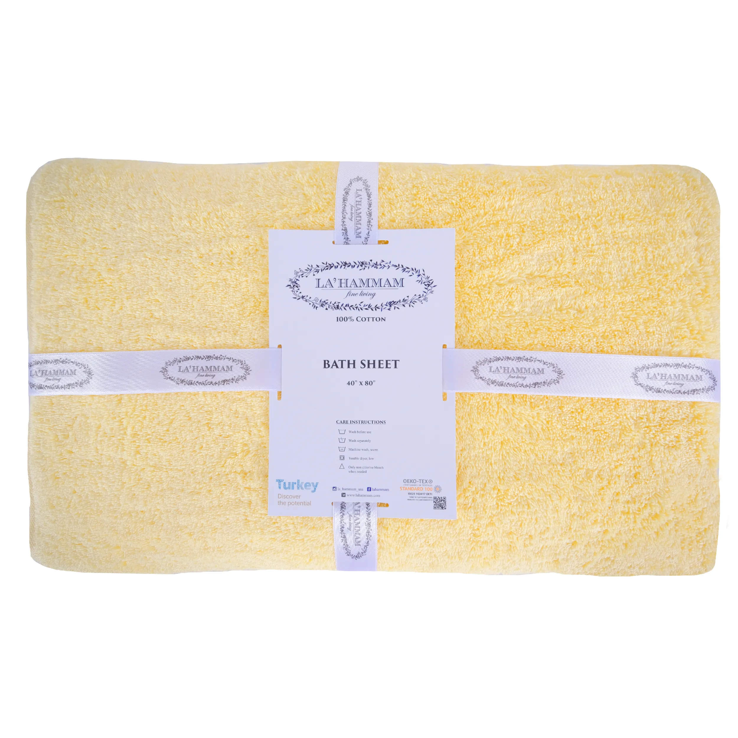 Turkish Cotton Bath Sheet Towel by La'Hammam