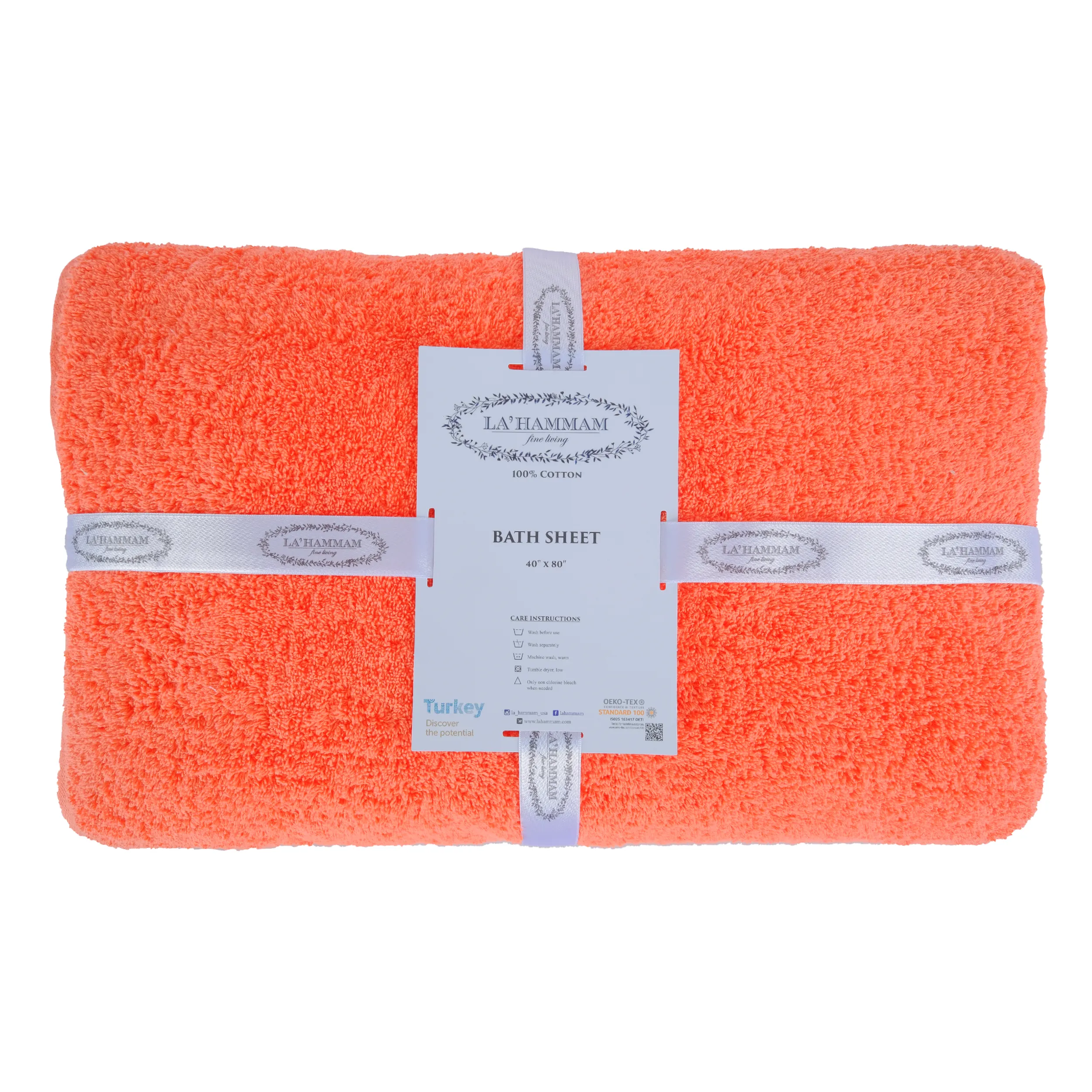 Turkish Cotton Bath Sheet Towel by La'Hammam