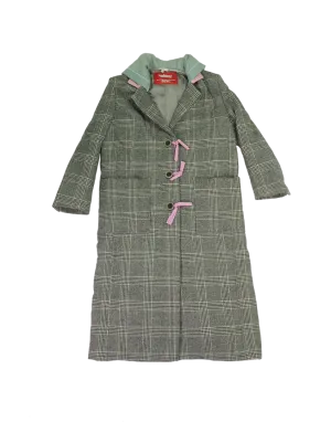 Upcycled Oversized Wool Checked Coat