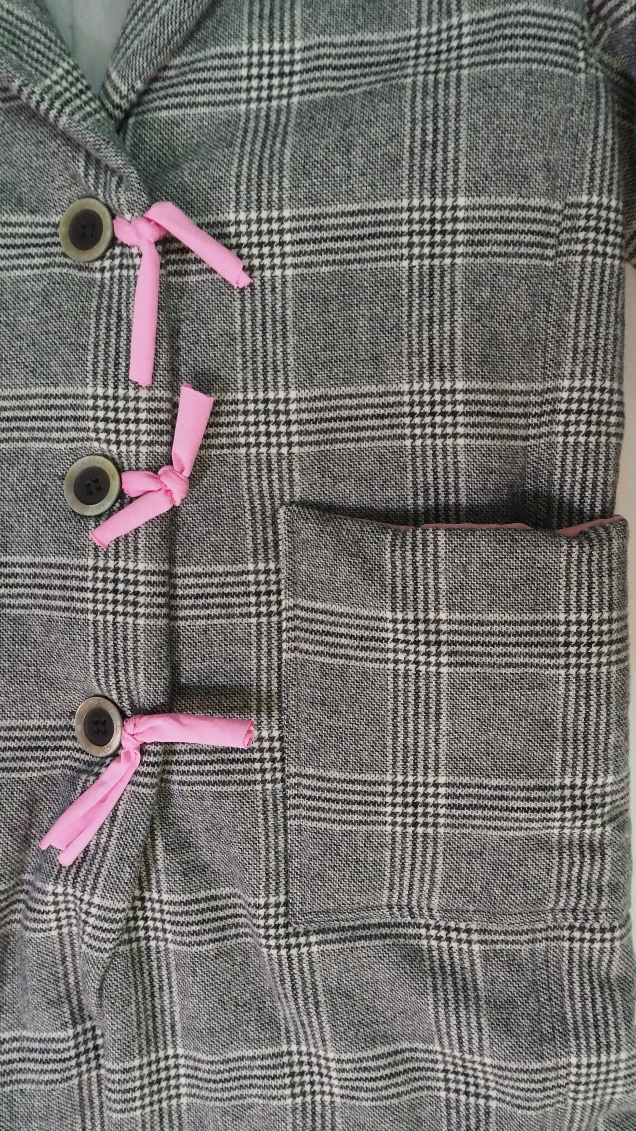Upcycled Oversized Wool Checked Coat