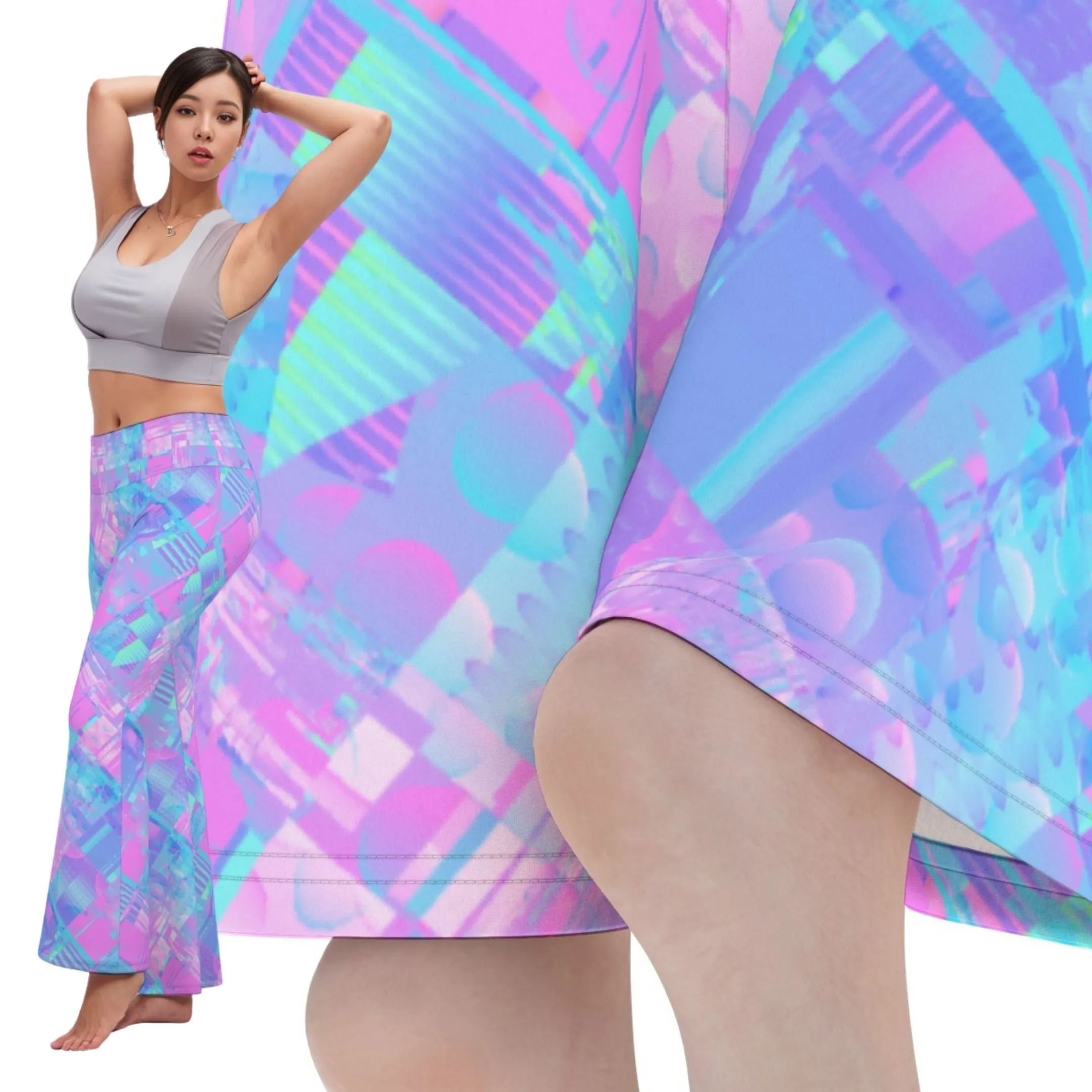 Vaporwave Scene Yoga Flares