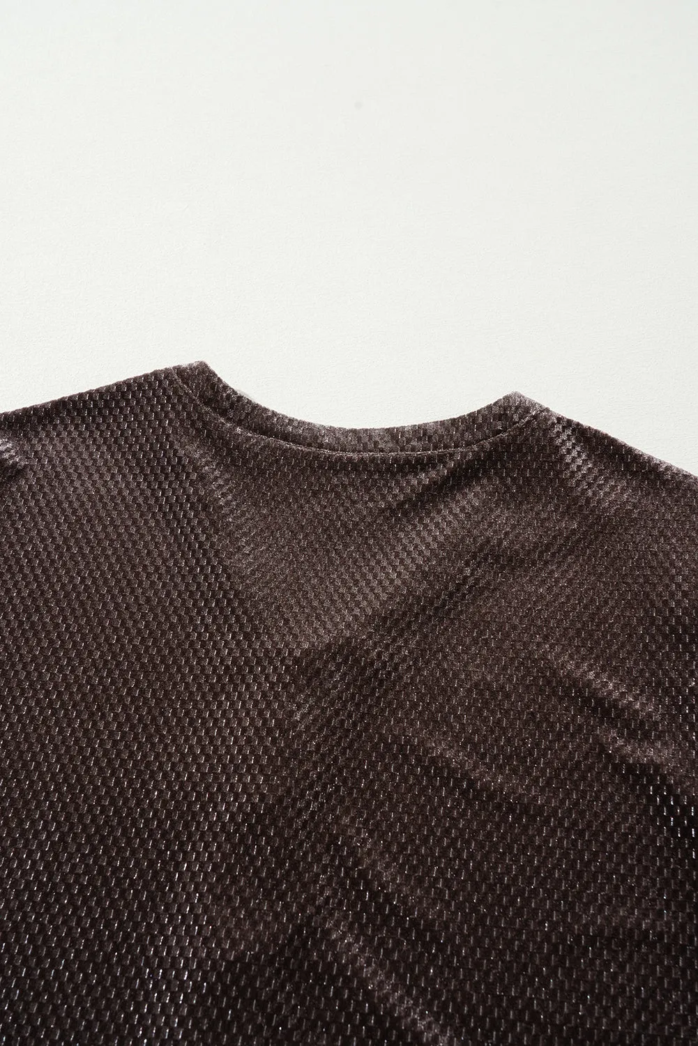 Velvet Shift Dress with V Neck and Geometric Print