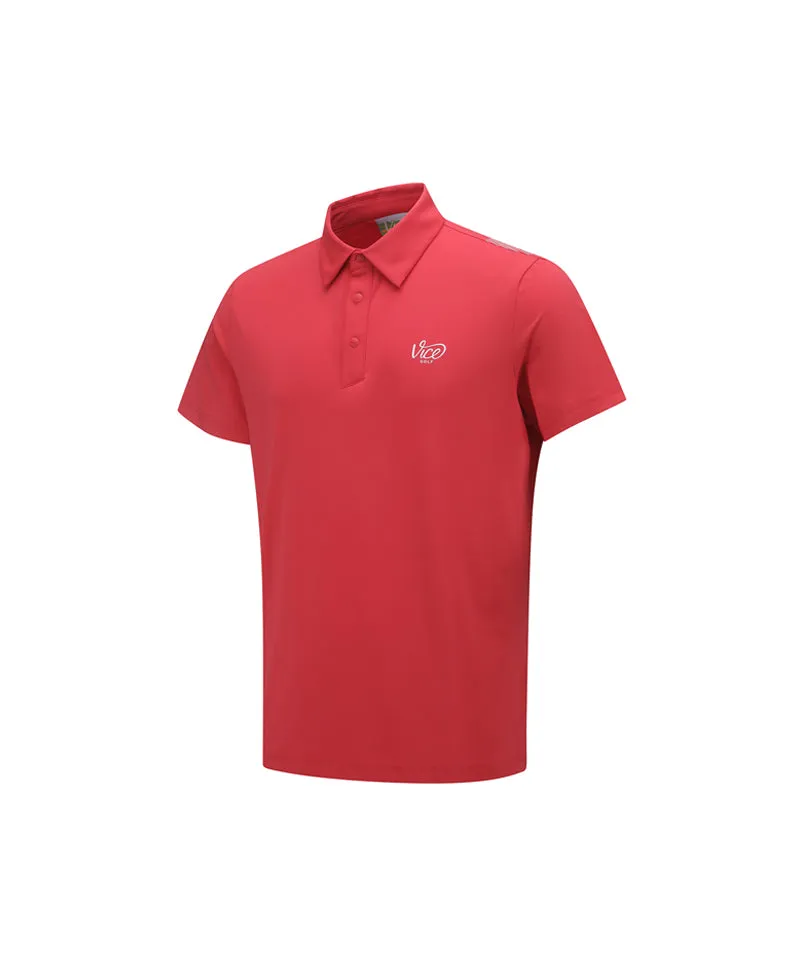 Vice Golf Atelier Men's V Signature Polo T-Shirts - Red