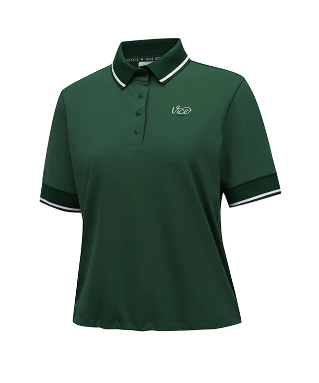 Vice Golf Atelier Women Collar Tip Point Short T-Shirt - D/Green