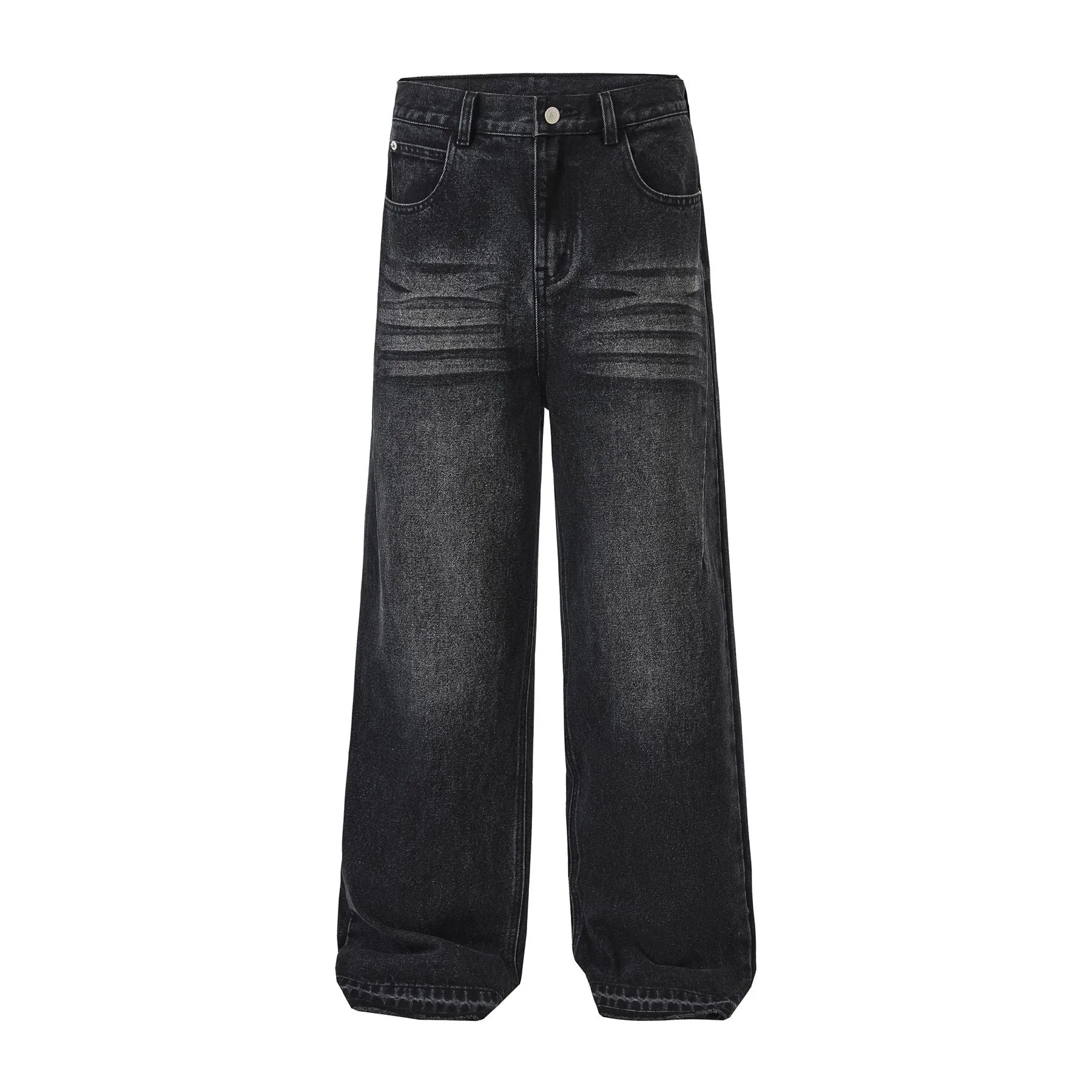 Vintage Washed Raw Hem Bootcut Jeans