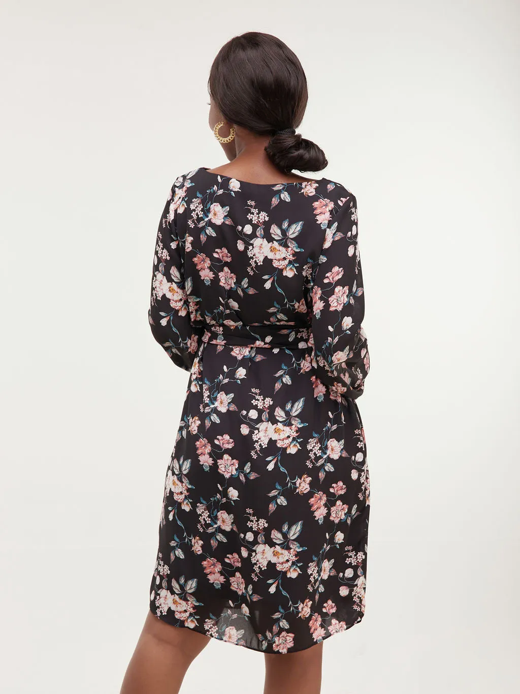Vivo Zawadi Shift Dress - Red & Dark Teal Print