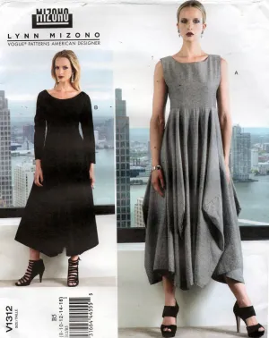 Vogue American Designer V1312 LYNN MIZONO Womens High Waisted Pullover Tent Dress Sewing Pattern Size 8 - 16 UNCUT Factory Folded