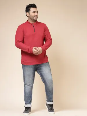 Waffle Henley Zip Tee for Men
