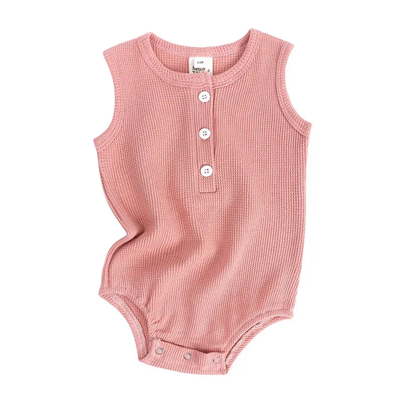 Waffled Sleeveless Bodysuits | 4 Colours