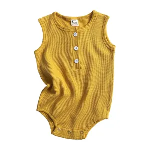 Waffled Sleeveless Bodysuits | 4 Colours