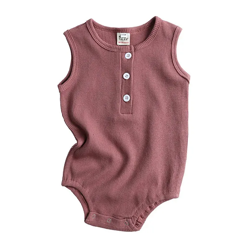 Waffled Sleeveless Bodysuits | 4 Colours