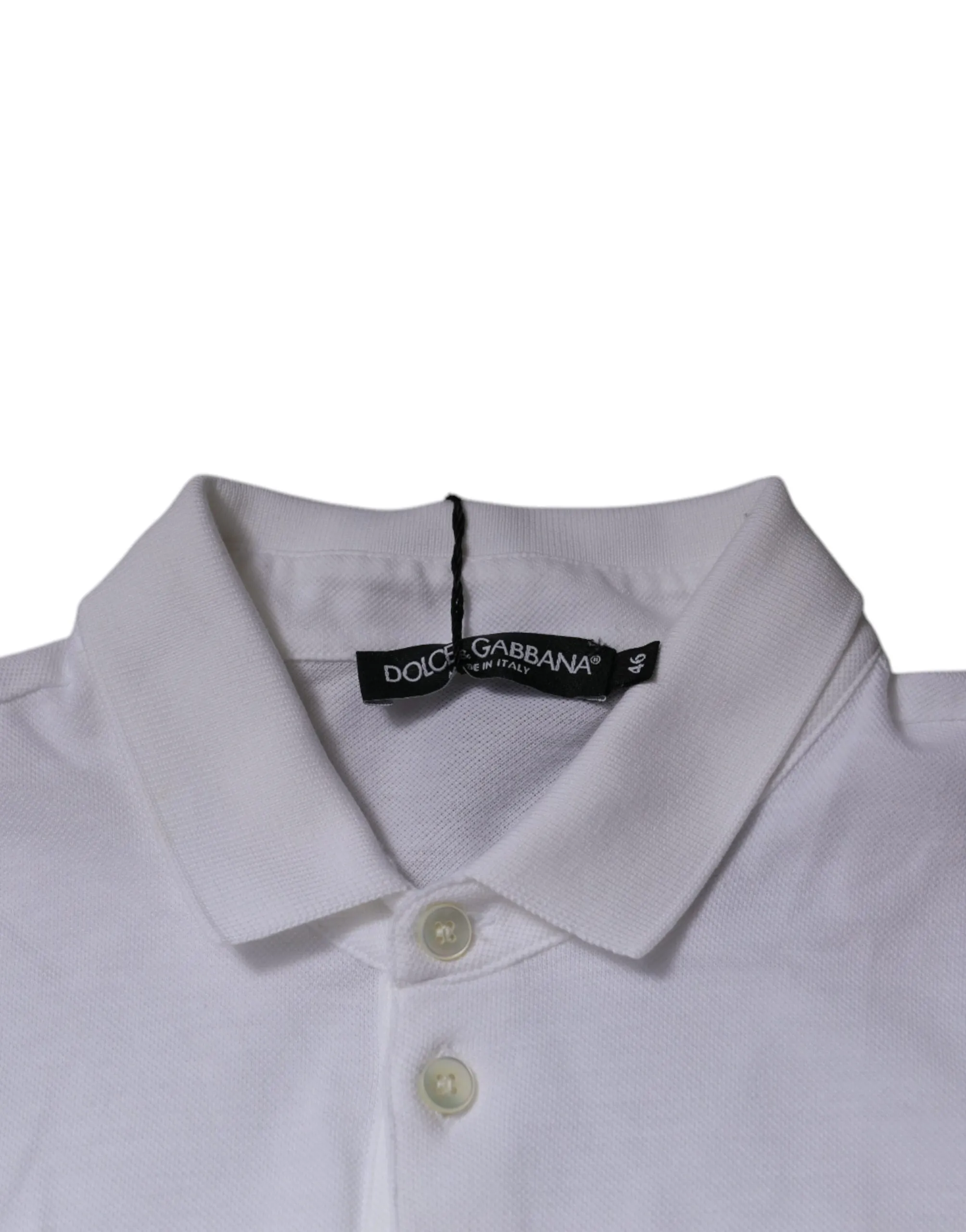 White Cotton Crown Collared Polo T-shirt