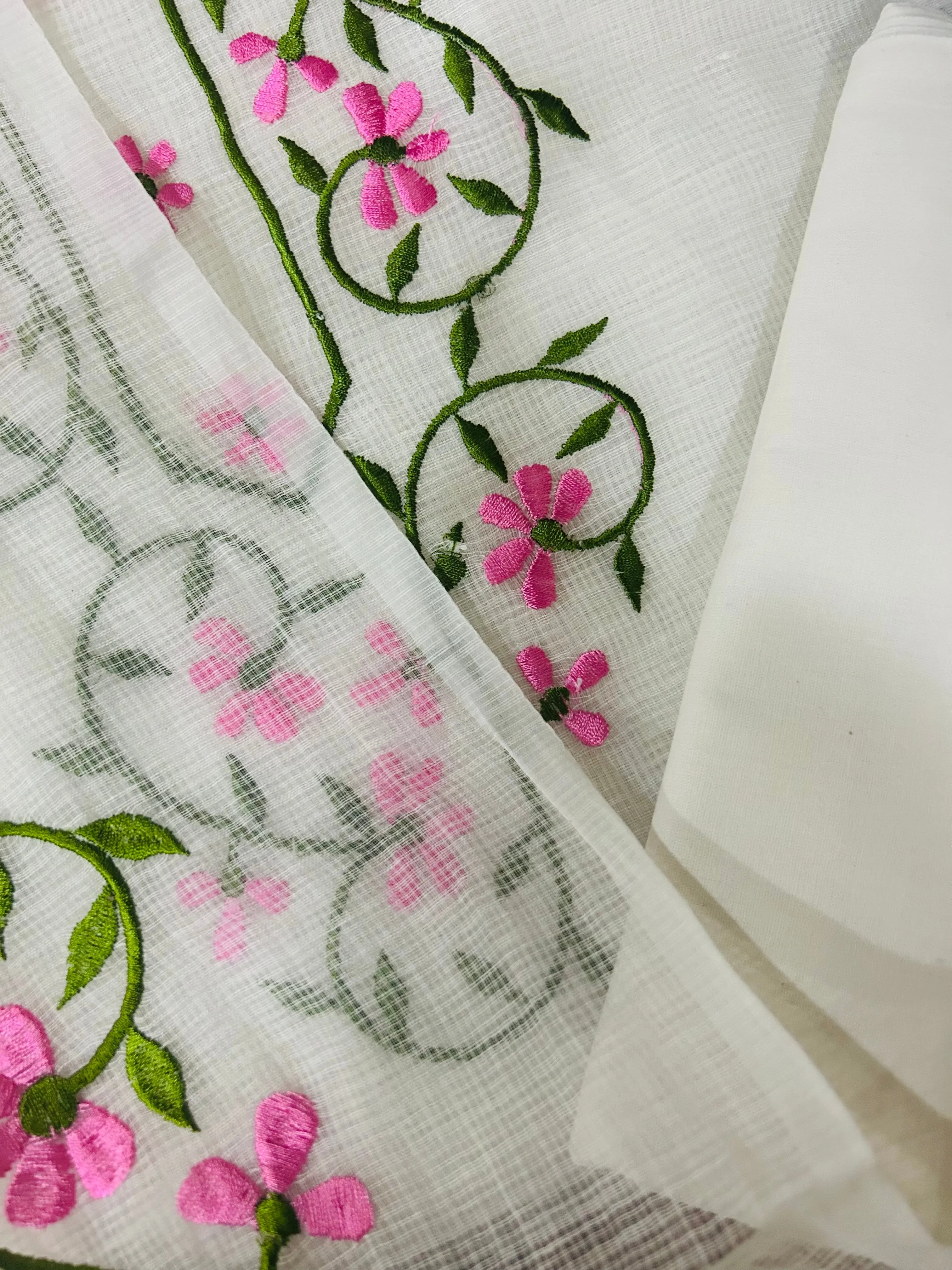 White embroidered Kota Doriya Suit