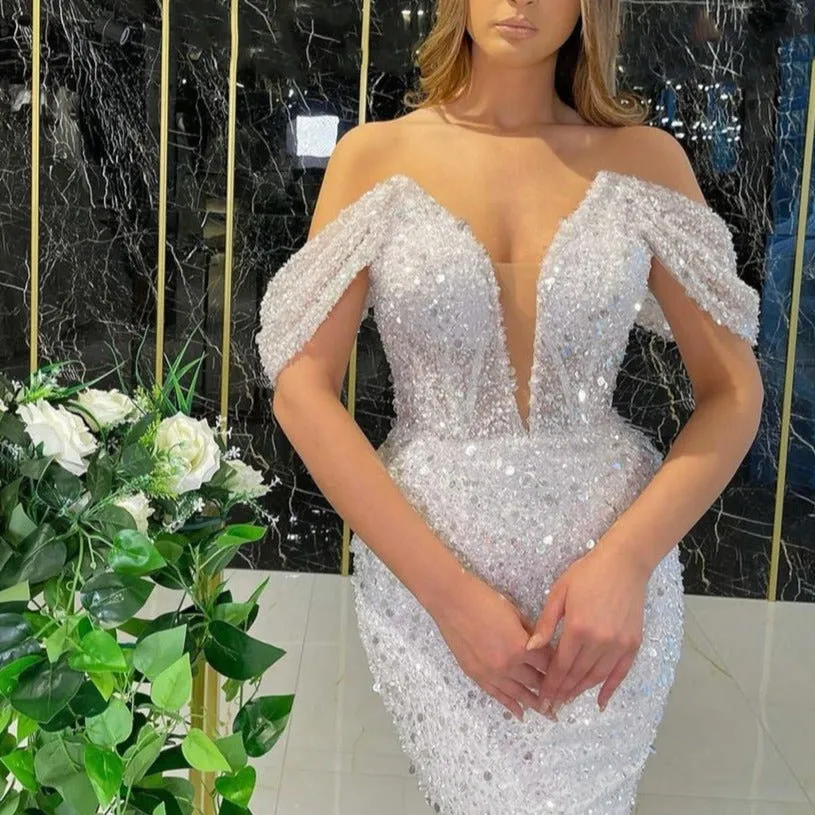 White Luxury Detachable Skirt Evening Dresses Gowns