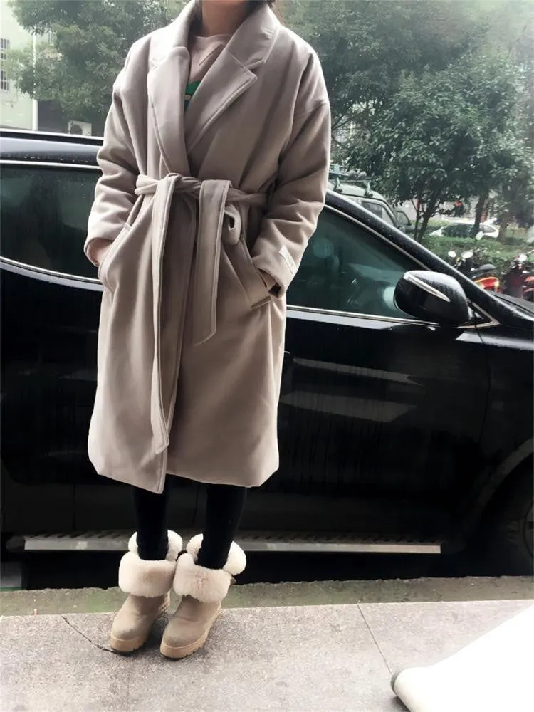 Women Coats Jackets Thick Long Poncho Coats Belt Oversized High Quilt Long Coat