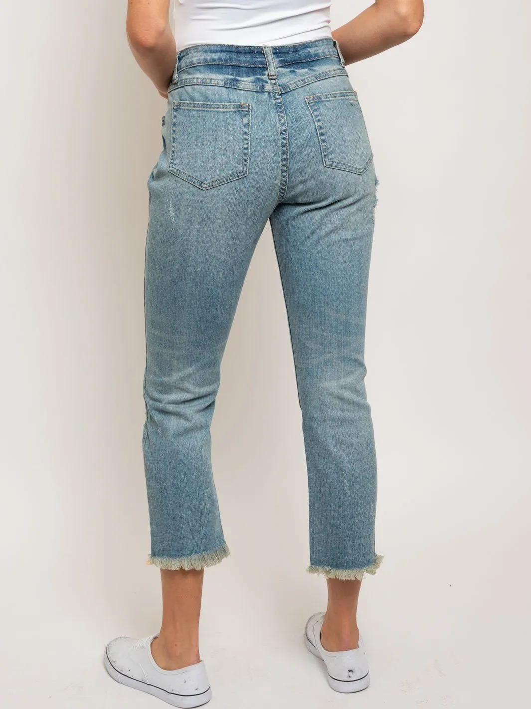 WOMEN'S 5 POCKET CROPPED MINI BOOTCUT PANTS