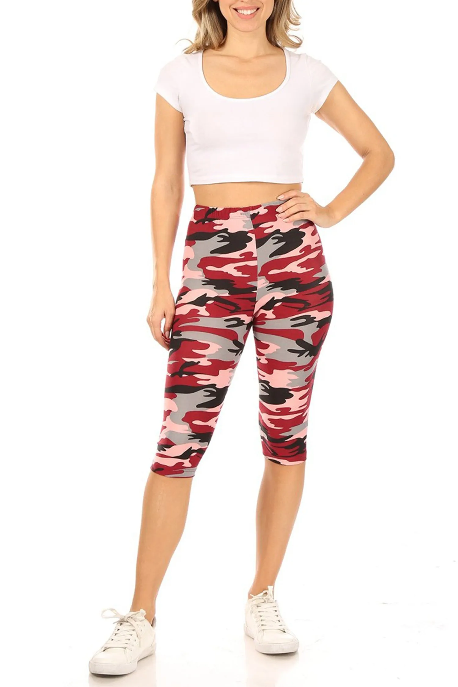 Women's Casual Workout Comfy Stretch Elastic Band Waist Burmuda Leggings Short Pant