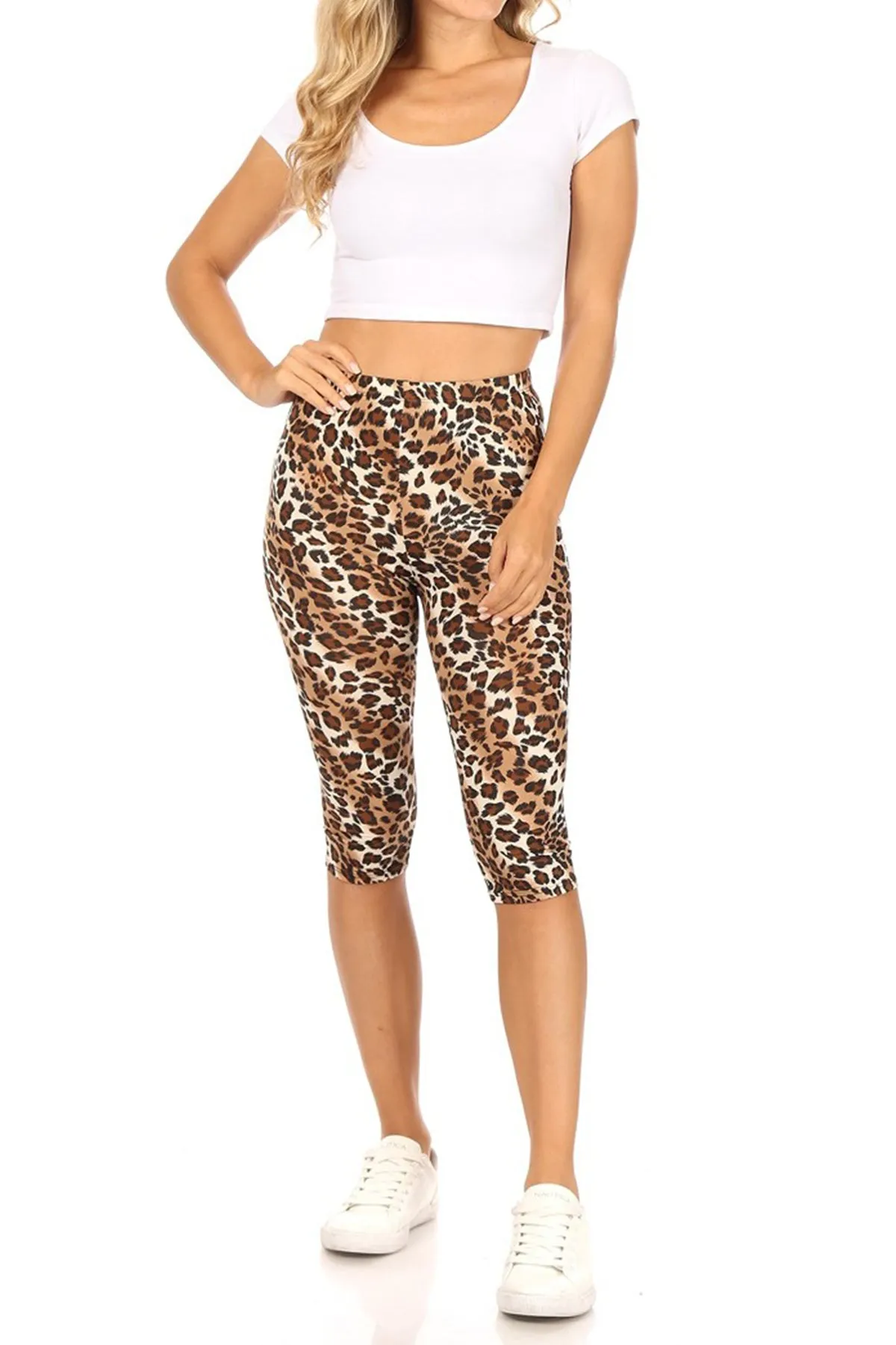 Women's Casual Workout Comfy Stretch Elastic Band Waist Burmuda Leggings Short Pant