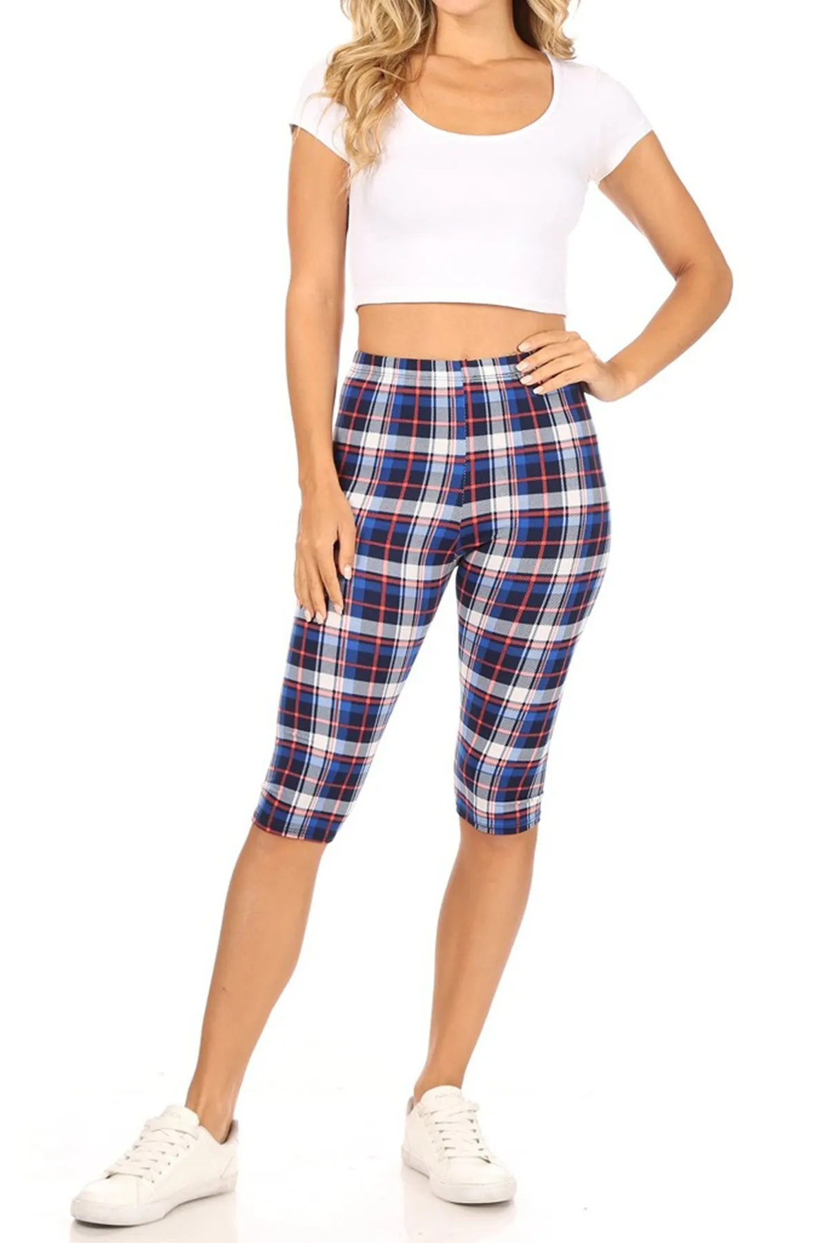 Women's Casual Workout Comfy Stretch Elastic Band Waist Burmuda Leggings Short Pant