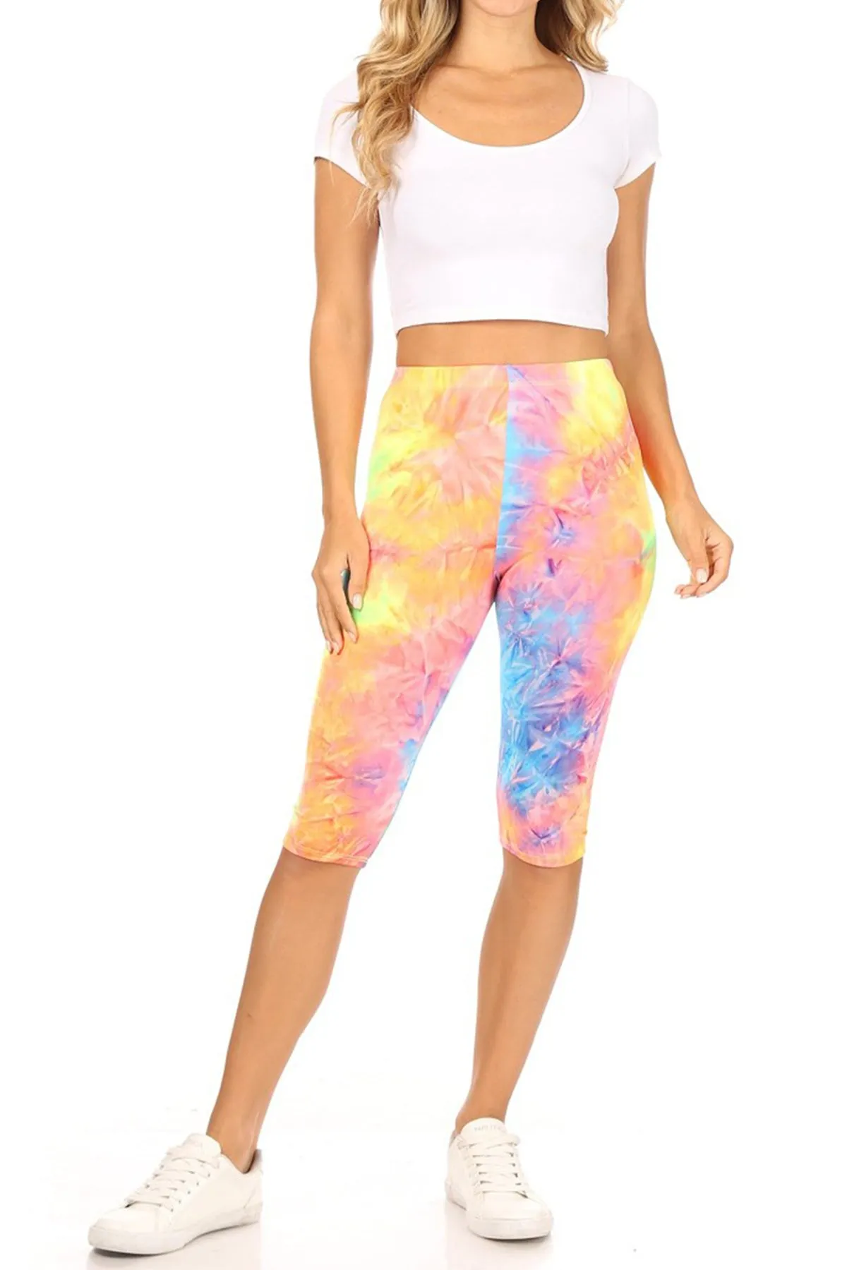 Women's Casual Workout Comfy Stretch Elastic Band Waist Burmuda Leggings Short Pant