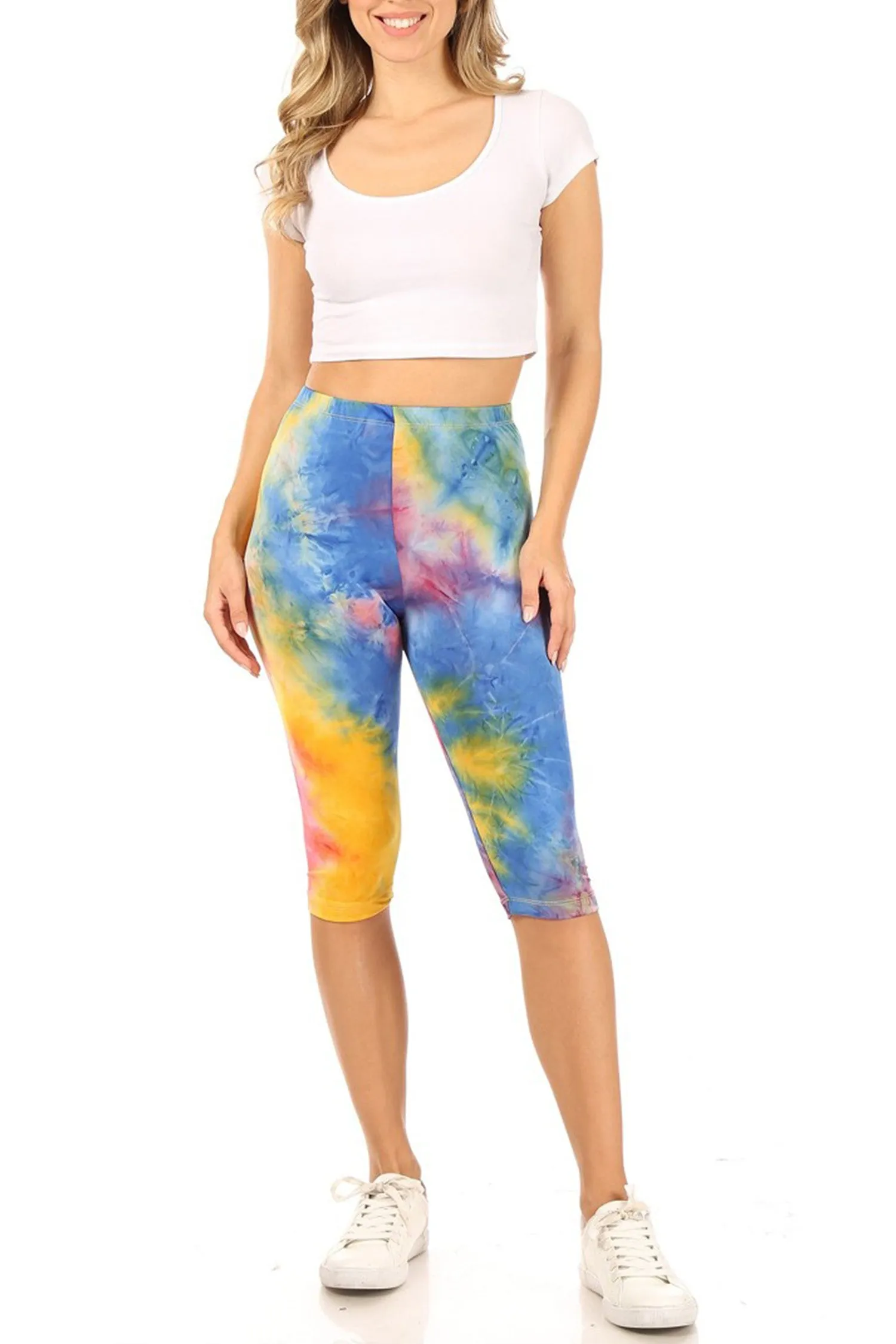 Women's Casual Workout Comfy Stretch Elastic Band Waist Burmuda Leggings Short Pant