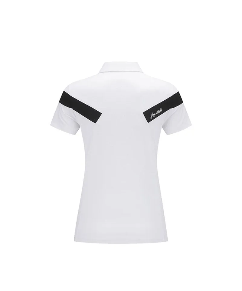 Women's Ice Dots Incision Point Short T-Shirt - White