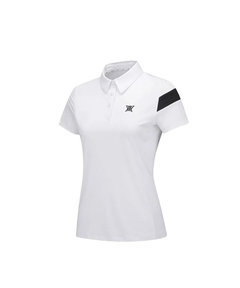 Women's Ice Dots Incision Point Short T-Shirt - White