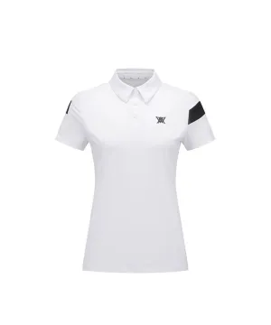 Women's Ice Dots Incision Point Short T-Shirt - White