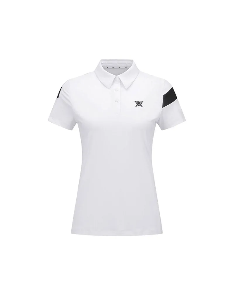 Women's Ice Dots Incision Point Short T-Shirt - White