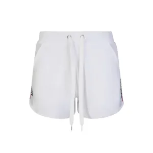 WOMENS MOSCHINO TAPE COTTON SHORTS - WHITE