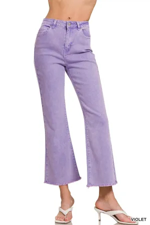 Zenana Violet Acid Wash Pants