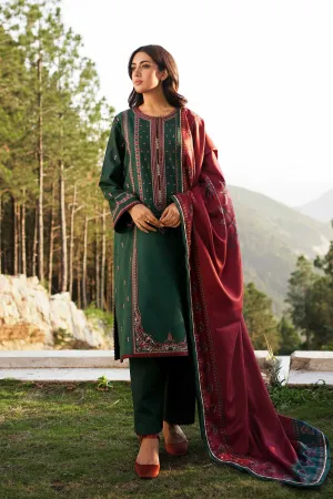 ZW22-2A | Zara Shahjahan Coco Winter Collection 2022 | Unstitched Embroidered Khaddar Linen  Suits