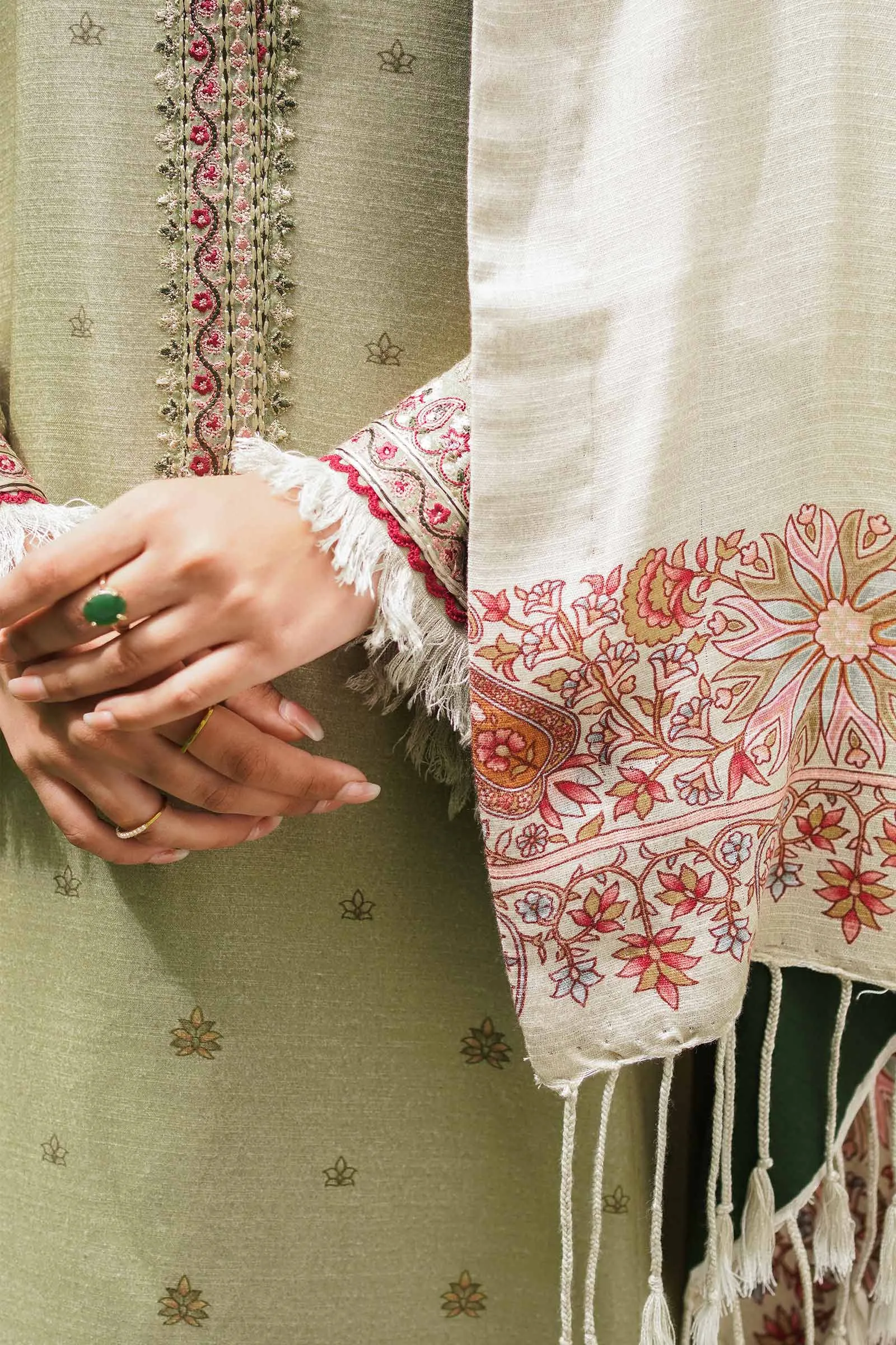 ZW22-6B | Zara Shahjahan Coco Winter Collection 2022 | Unstitched Embroidered Khaddar Linen  Suits
